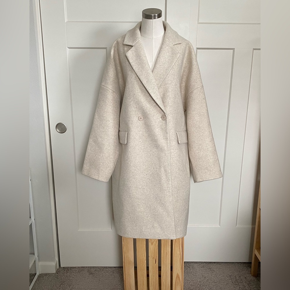 Oak +Fort - NWT - Heather Cream Coat